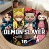 Demon Slayer Kimetsu No Yaiba Round Area Rug Carpet Rug For Living Room Bedroom Sofa Playroom Decor Nonslip Floor Mat