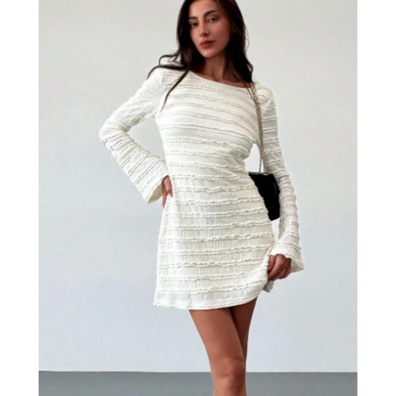 Платье с лямкой на шее из жаккарда 2026 Новые европейские и американские модели S белый