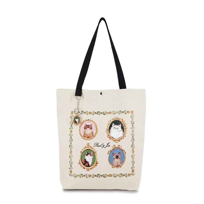 

[Paul & Joe] [Paul and Joe] ACCESSOIRES (Paul & Joe Axesova) Vertical tote bag A4 compatible PJA-B1193 canvas medallion ivory FREE