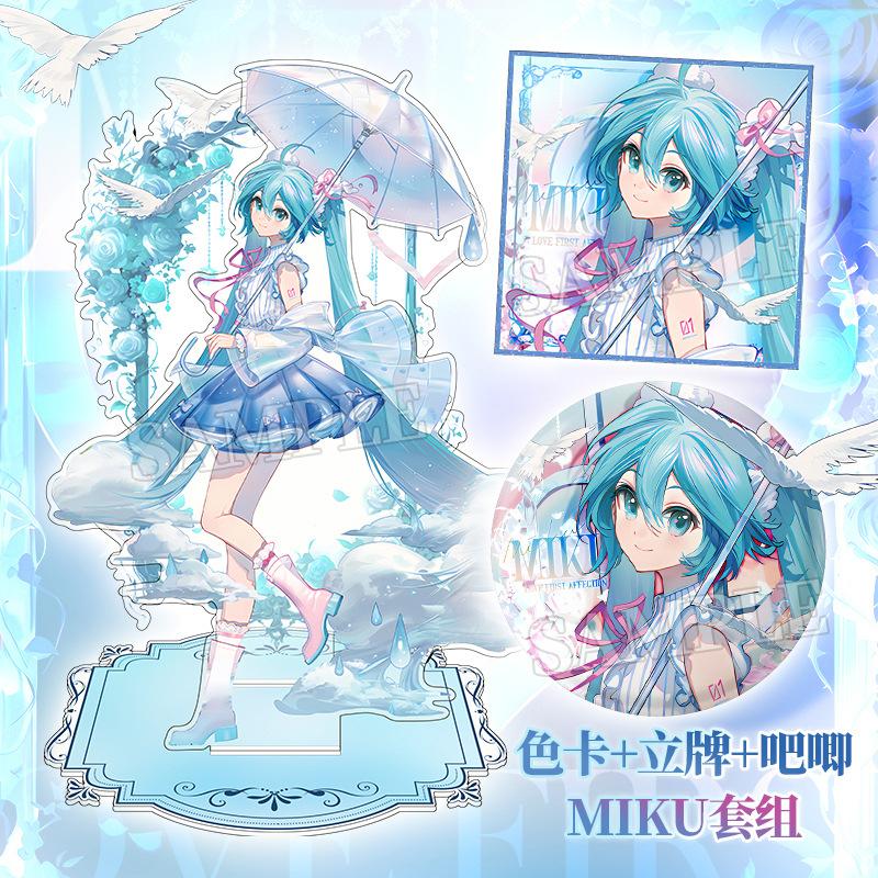 Miku Hatsune Anime Acrylic Stand Double Flash Badge Virtual Idol Anime Merchandise Figure Collectible Decoration Gift For Fans