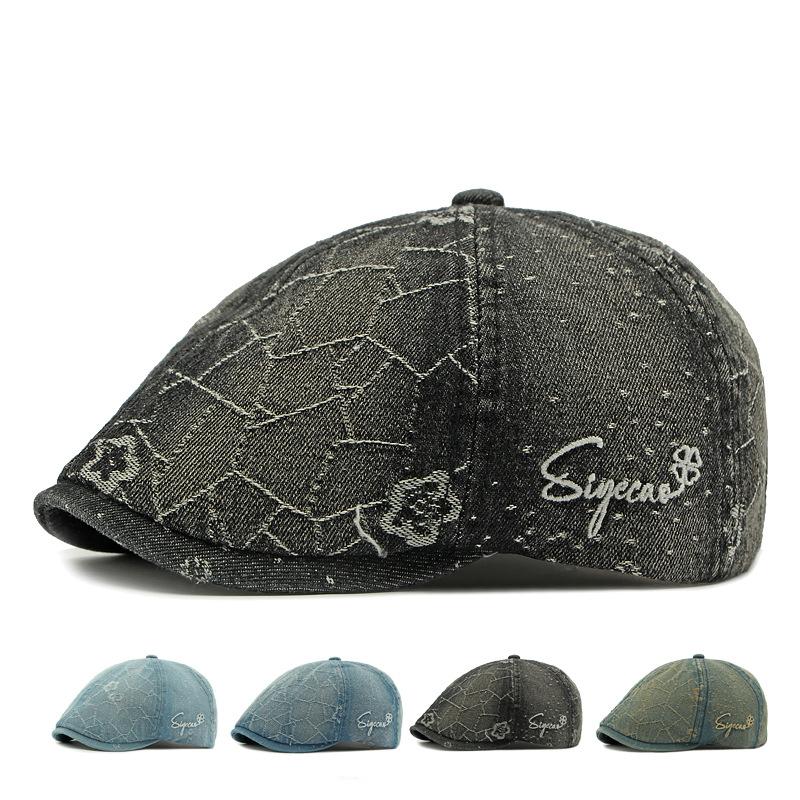 Beret Women's British Vintage Denim Cap Forward Cap Newsboy Cap