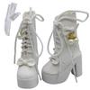 OLYOLY [2-Piece Set] 13 Doll Shoes, Platform Short Boots, High Heels, Cute Doll Clothes, Miniature Doll Outfit, Ribbon, Maid Dress, Figure,