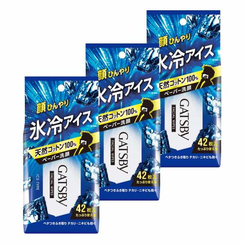 

GATSBY Facial Paper Ice Type Мужские очищающие салфетки для лица Набор из 42 листов x 3 шт.