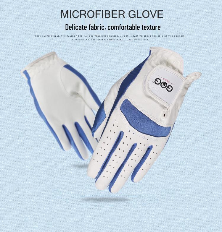 GOG Children's High-Quality Golf Gloves, Fiber Cloth, Unisex, Blue & Pink.