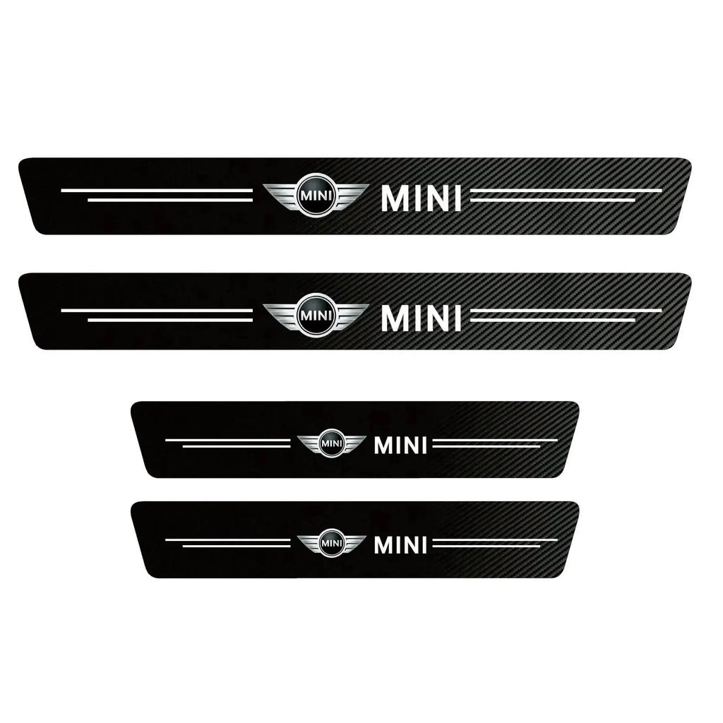 1/4/5Pcs Car Door Sill Scuff Plate Decor Carbon Fiber Stickers For BMW Mini Cooper One JCW F54 F55 F56 F57 F60 R50 R52 R53 R55