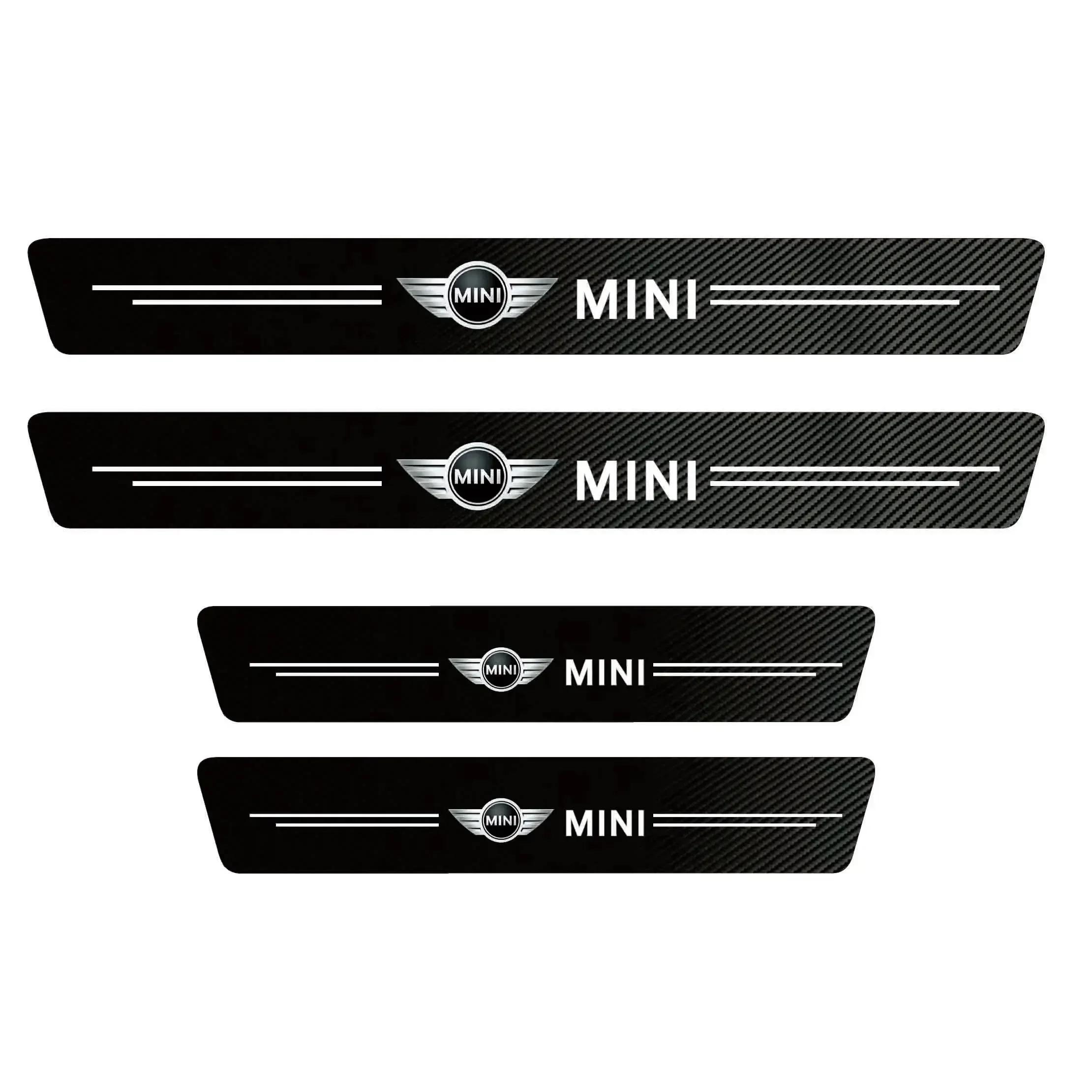 

1/4/5Pcs Car Door Sill Scuff Plate Decor Carbon Fiber Stickers For BMW Mini Cooper One JCW F54 F55 F56 F57 F60 R50 R52 R53 R55
