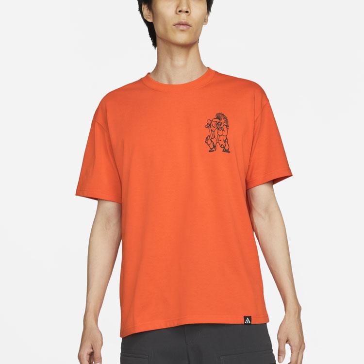 Nike ACG Cartoon Print Sports Round-Neck Short-Sleeve T-Shirt Men Tops Electro-Orange DJ5808-817