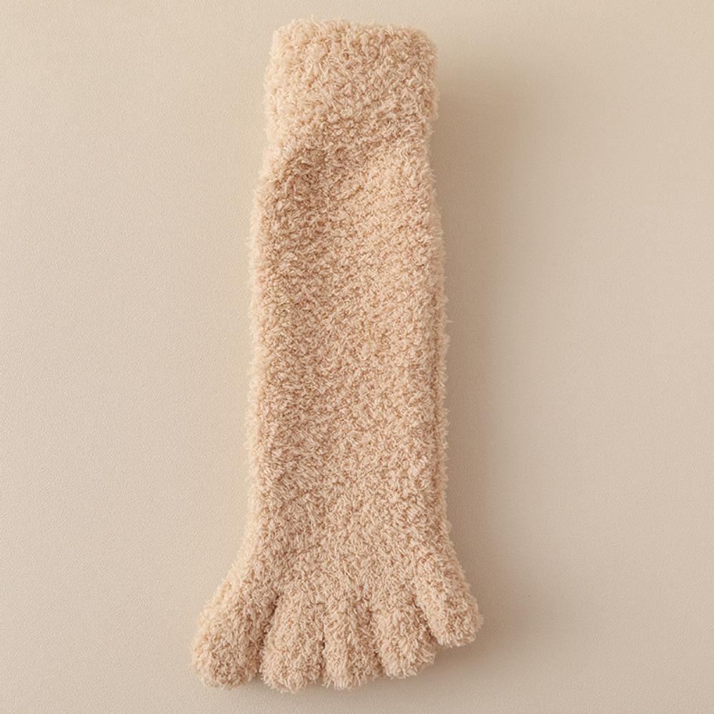 Mid Tube Five Toe Fleece Socks Winter Floor Socks Women Kawaii Five Toe Plush Socks  Winter