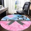 1pc Fuzzy BowChair Carpet for Office, Indoor Non-Slip Washable Polyester Fiber Carpet, Mat For Office, Machine Washable