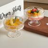 High Foot Glass Ice Cream Cup Round Nordic Style Creative Transparent Design Milk Fruit Yoghurt Bowl Cup Drinkware Home Applies