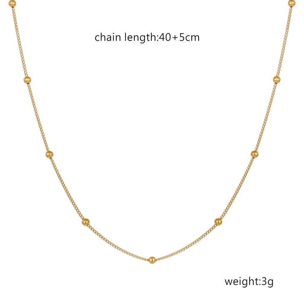 European and American Fashion Plated 18K Gold Stainless Steel Figaro Necklace Women's Trend Versatile Titanium Steel Chain Necklace