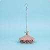 BirdTopped Coil Holder Antique Finish Hanging Metal Weathered Look White
