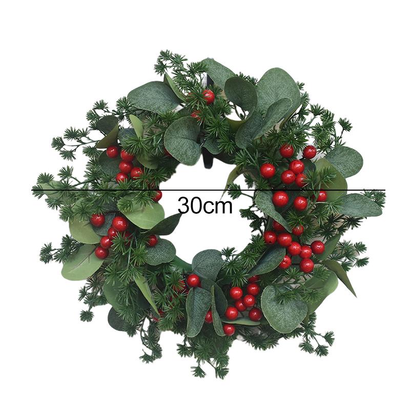 

30CM Christmas Wreaths Door Hanging Rattan Farmhouse Layout Christmas Decorations Garland For Home Party Decor New Year Navidad 30cm