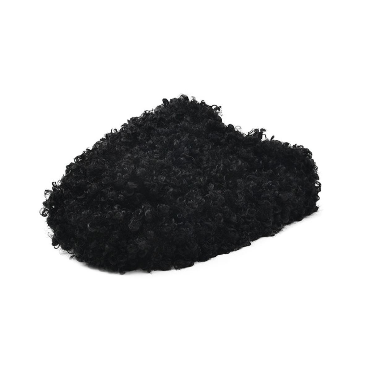 

Обувь на толстой подошве, Туфли из кудрявой шерсти, Шерстяные тапочки, Женская обувь, Уличная обувь, Обувь типа «бисквит», Обувь с закрытым носком, Полутапочки 40 чёрный