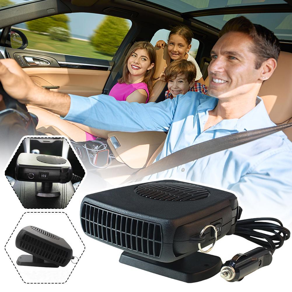 2IN1Car Heater&Cooling Fan 12V 120W/24V 200W Portable Electric Windshield Defroster Defogger Demister,Anti-Fog Heating Dryer