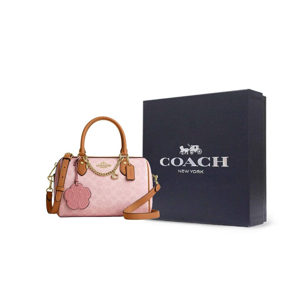 Coach Borsa a tracolla Rowan con finiture dorate in tela rivestita Borsa a mano da donna Rosa CEA18-IMPO