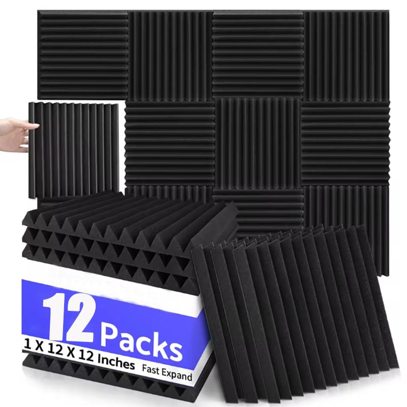 

12Pcs Acoustic Foam Sound Proof Wall Panels High Density Studio Sound Absorbing Material Acoustic Foam Home Decoration