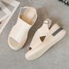 New Sandal Fashion Simple Thick Soled Women Shoe Fish Mouth Summer Soft Leather High Heels Daily Office Lady Classic Casual Shoe