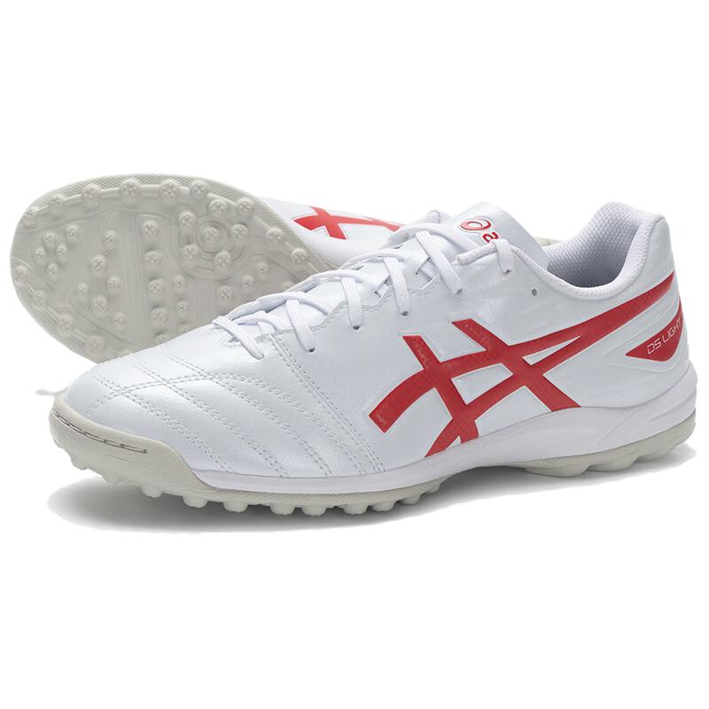 ASICS TF Turf Artificial Turf Abrasion Resistant Soccer Shoes Men's White Red Casual 1103A112-103