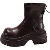Retro British leather boots thick-soled Martin boots women's autumn and winter fashion versatile and comfortable heightening medium heel short boots