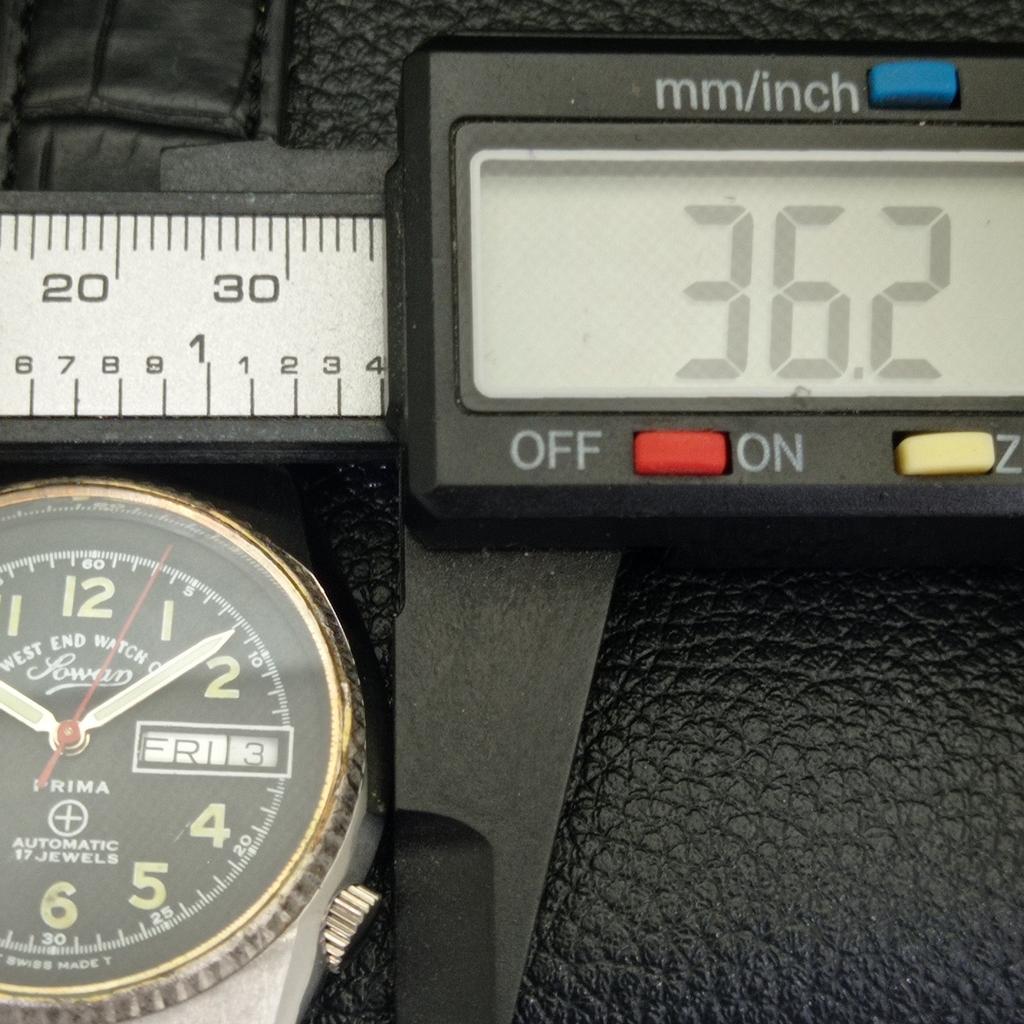 VINTAGE WEST END WATCH CO AUTOMATIK SCHWEIZER HERRENUHR SCHWARZES ZIFFERBLATT a700149-5