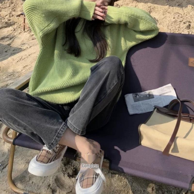 Candy Color Women's Loose Knit Sweater - Autumn/Winter 2026 Soft Casual Pullover