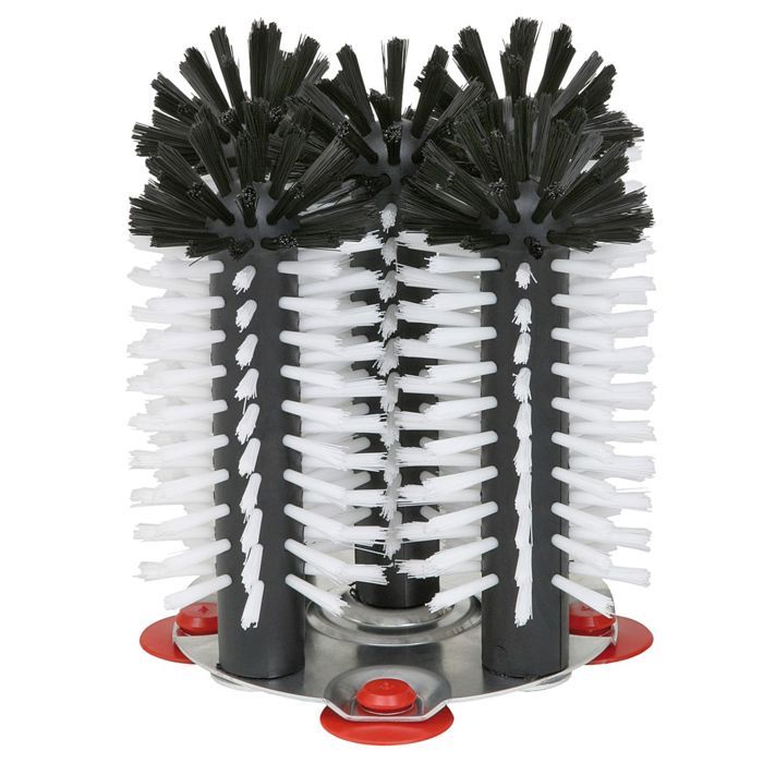 Set Brosse vaisselle Delfin, 5 x 18 cm avec plaque de base en métal