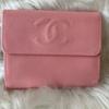 Used Bi-fold Wallet Pink Coco Mark Beautiful Condition