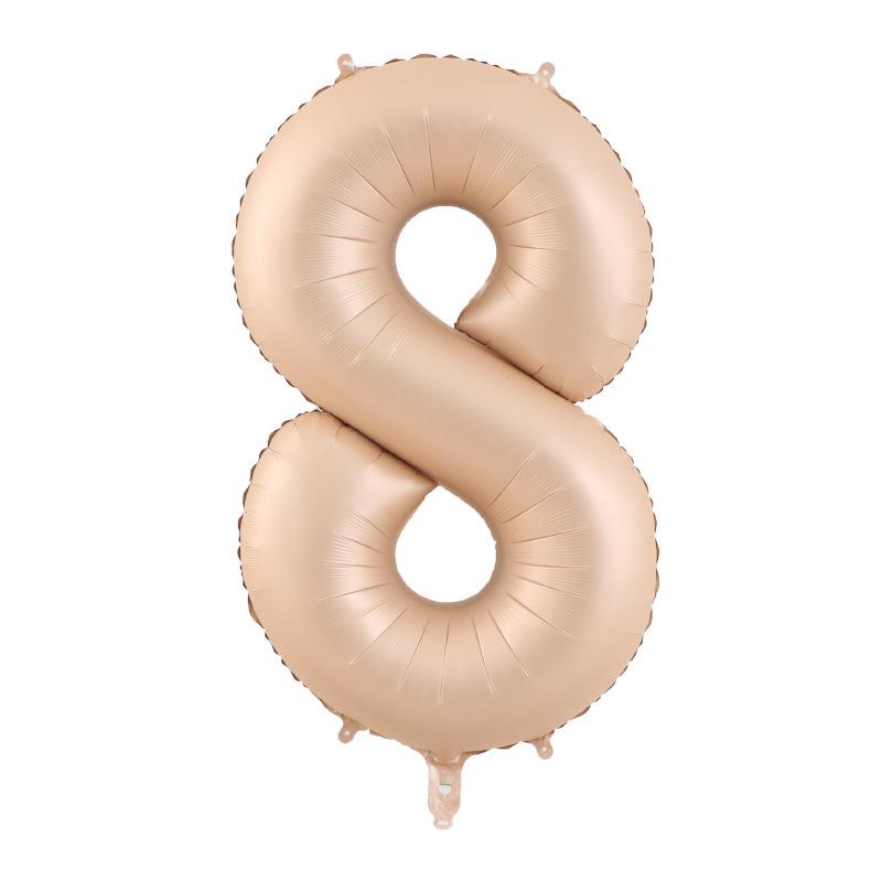 40 Inch Beige Cream Caramel Chocolate Color Retro Number Balloon 123456789 for Baby Shower Birthday Party Wedding Decoration