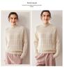 Women's 100% Cashmere Vintage Loose Fit Half High Neck Pullover - Thick, Warm Knit Sweater for Autumn/Winter.