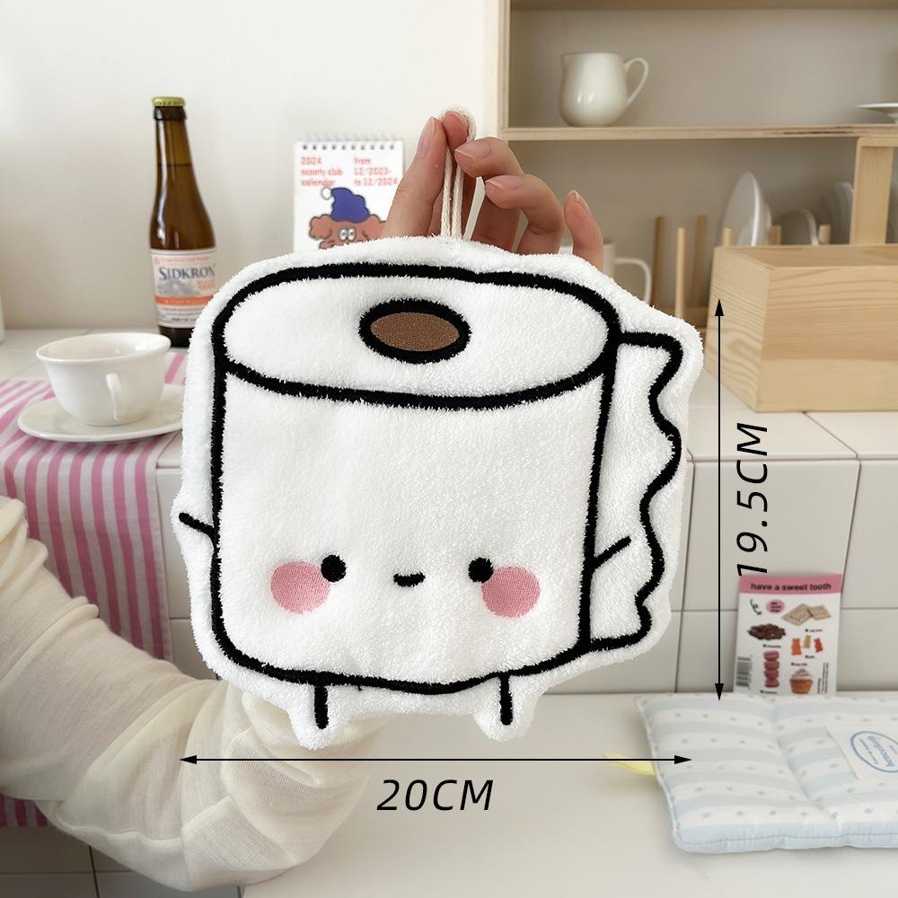 Cute Cartoon Hand Towel Hangable Absorbent Hand Wipes Thickened Embroidered Hand Cloth Kitchen