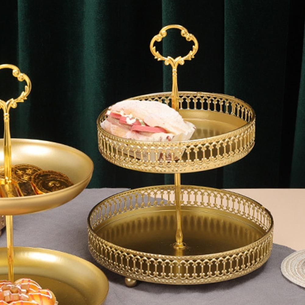 

Large Capacity PastryTray Anti slip Base Cake Stand Space Saving Fruit Plate Dessert Display Vertical Stripes