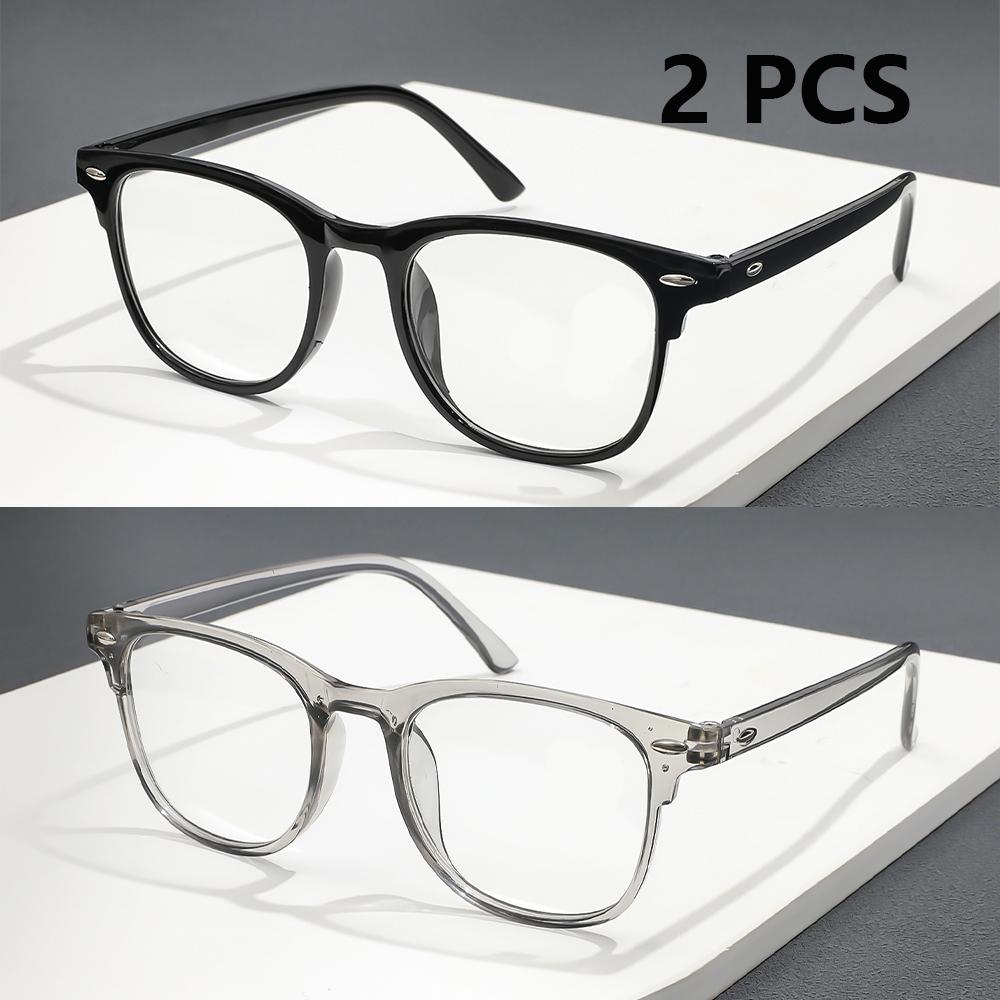 2 PCS Fashion Reading Glasses For Women Men Classics Blue Light Blocking Glasses