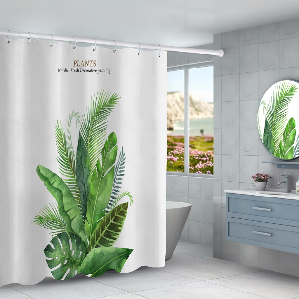 JINRUN Badezimmer verdickter wasserdichter Vorhang, schimmelfester Duschvorhang, Duschtrennwand-Vorhang, Duschvorhang, Badezimmer-Vorhang, kostenlose Perforation