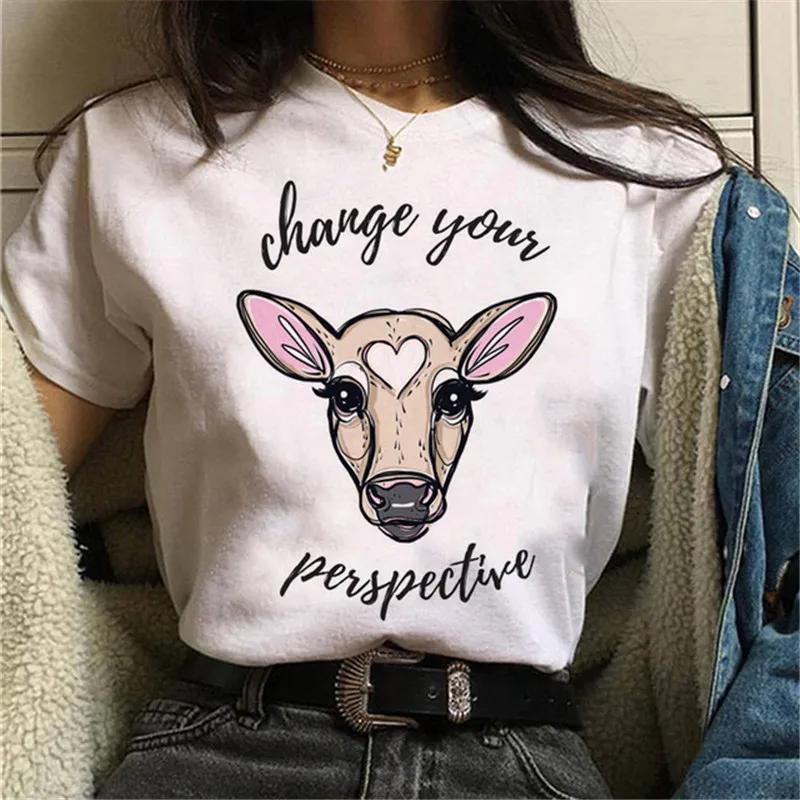 Maycaur Avocado Vegan Women T Shirt Harajuku Ulzzang Kawaii Cartoon Tshirt 90s Graphic Female Short Sleeve Tshirt Summer Clothe