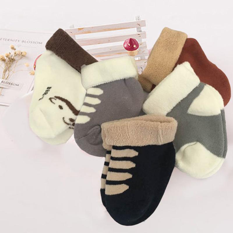Unisex 5 Pairs Cotton Baby Boys Socks Newborn Solid Color Baby Girls Socks Sets 0-12M Infant Supplies Accessories Bebes