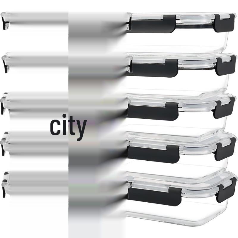 ZISIZ Rectangular Glass Food Storage Container Set