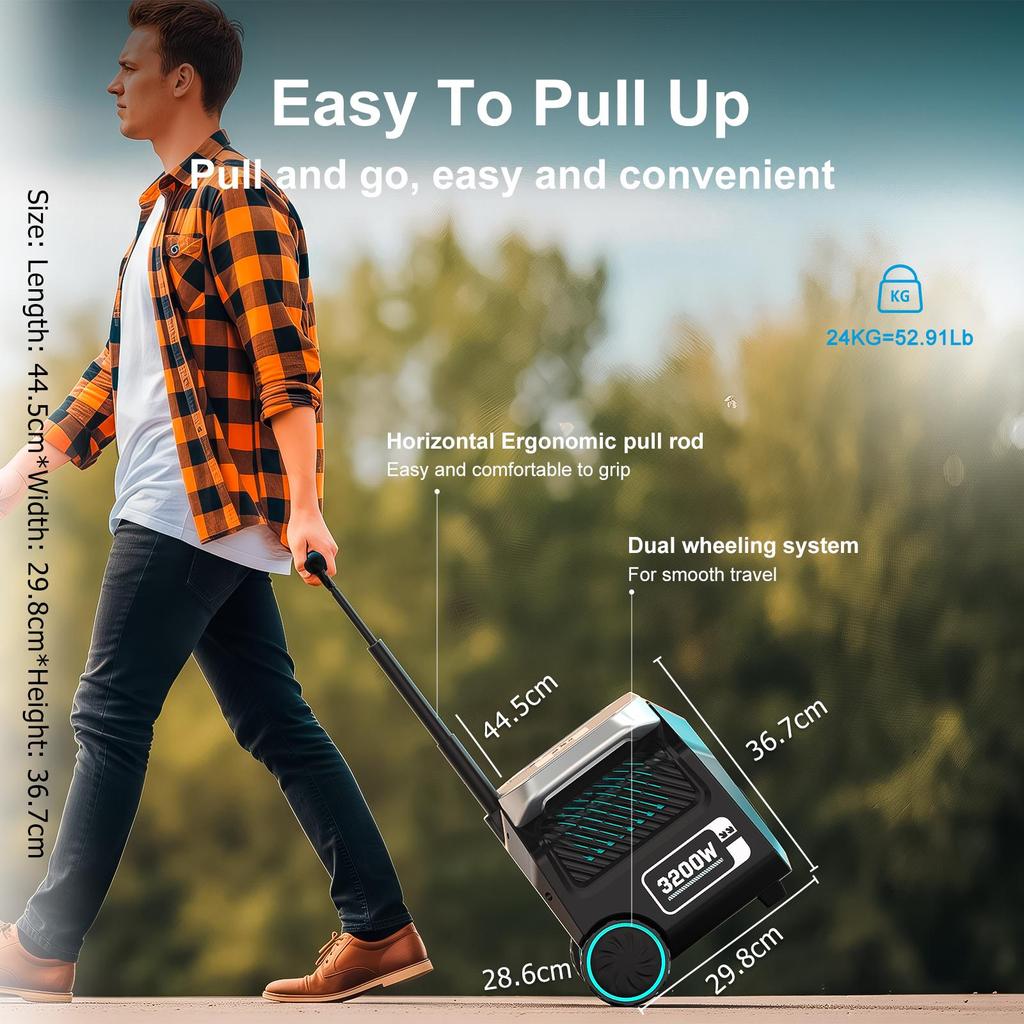 IEE P3200 3200W Portable Power Station, 2048Wh Solar Generator with LiFePO4 Battery, Fast Charging, APP Control, 16 Ports, UPS Portable Power Station