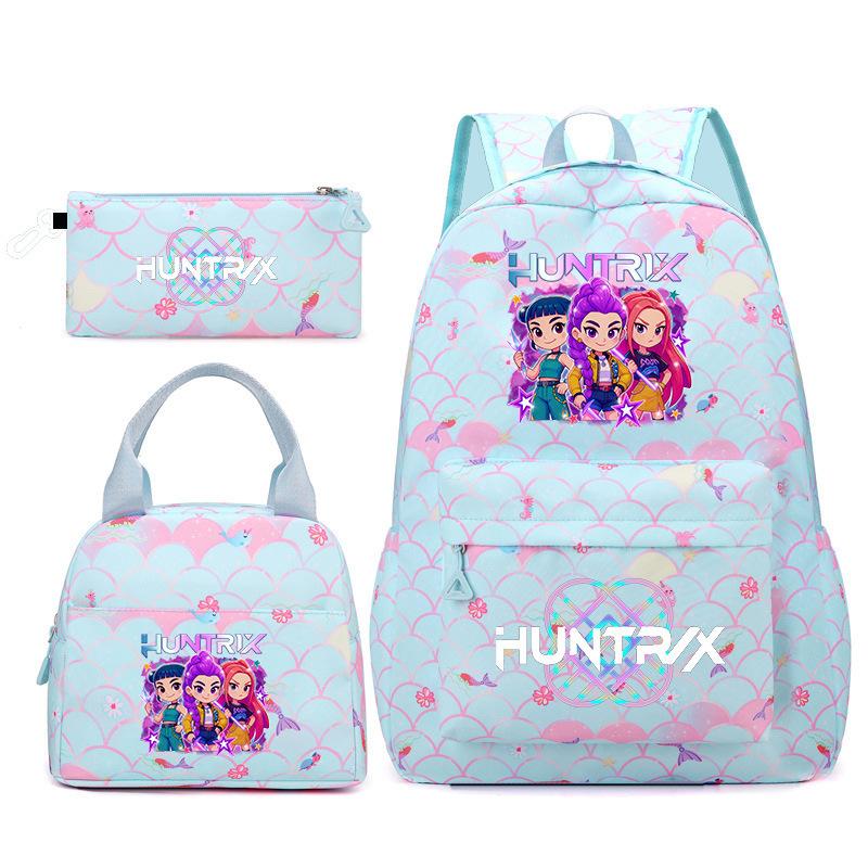 Kpop Demonenjager Meisjesgroep Student Schooltas Damesrugzak Drie Delige Set Mode Print Trend Populariteit