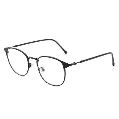 Flat Light Glasses Frame Men'S And Women'S Trend Retro Metal Eyebrow Frame Discoloration Anti-Blue Light Glasses Tee