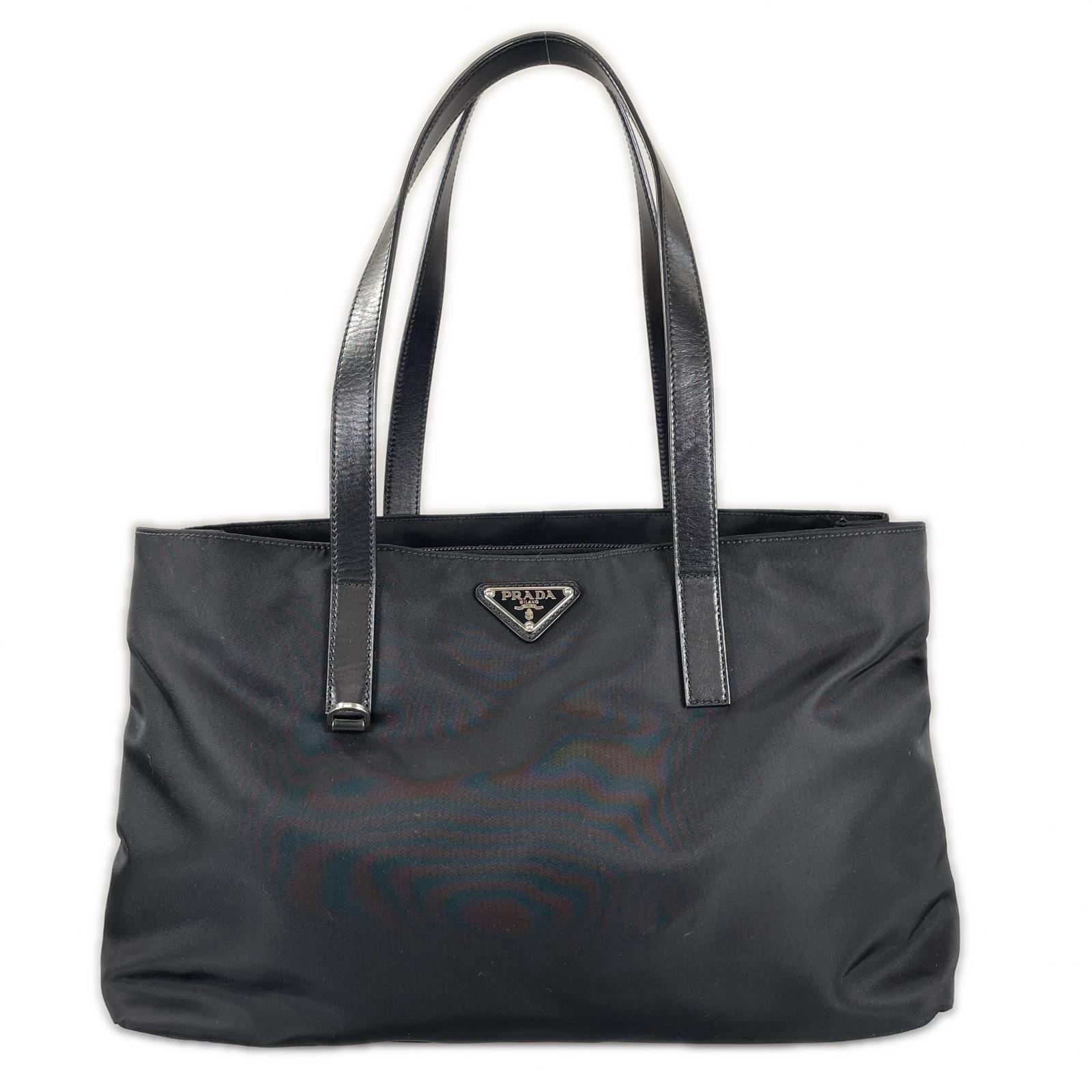 

PRADA Triangle logo BR0410 Tote Bag black Women used
