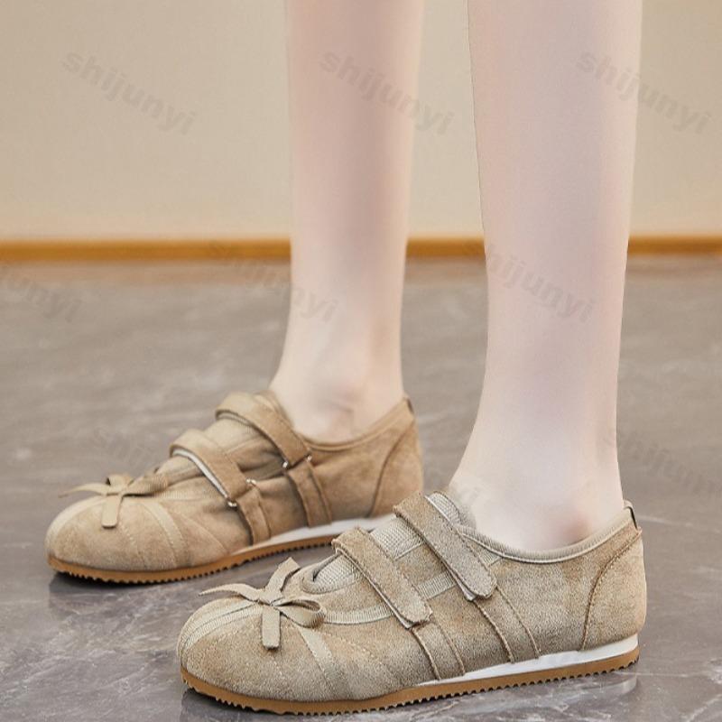 Mode 2025 Frühling Neue Elegante Schleifen Design Flachmündige Lässige Einzelne Schuhe für Damen Bequeme Atmungsaktive Low-Top Flache Sneakers