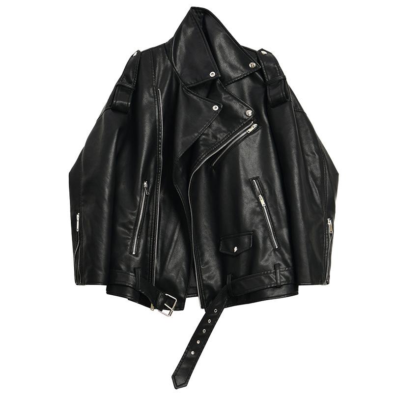 IELGY Leather Jacket New Coat Short Korean PU Motorcycle Suit