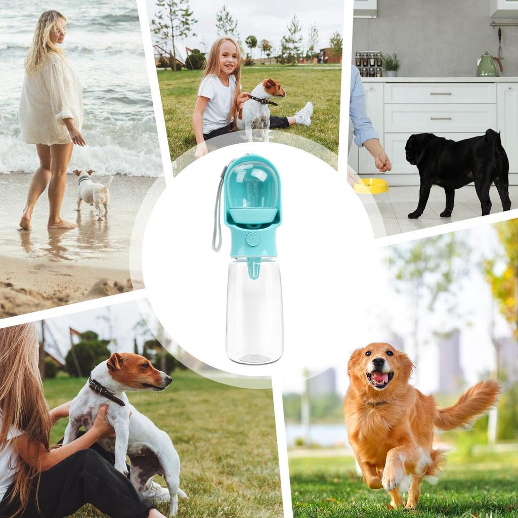 Portable Dog Cat Water Bottle with Food Storage 2-in-1 Leakproof Pet Travel Feeder and Water Dispenser for Small Large Dogs Cats