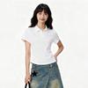 Warrior Women's Pleated Polo Collar Short Sleeve Top