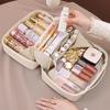 PU Flame Makeup Bag, Beauty Makeup Storage Bag, Double Zipper Makeup Brush Bag, Business Travel Toiletries Sorting Bag