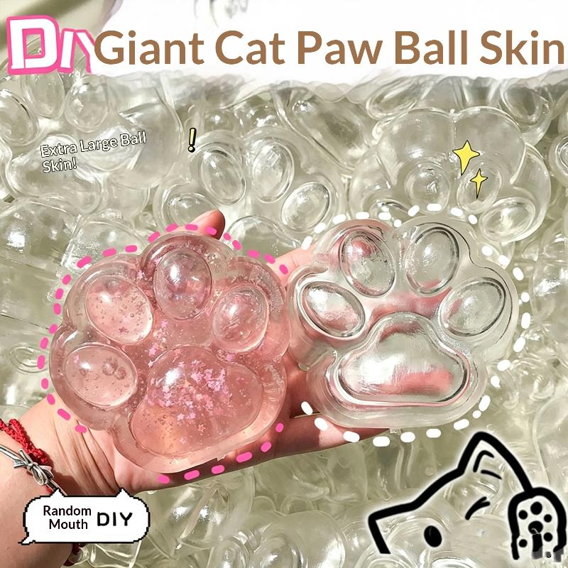 1/5Pcs Kawaii Cat Paw Hollow Skin Clear Diy Stress Relief Squeeze Toy Simulated Air Filled Slow Rebound Sensory Ball Gift