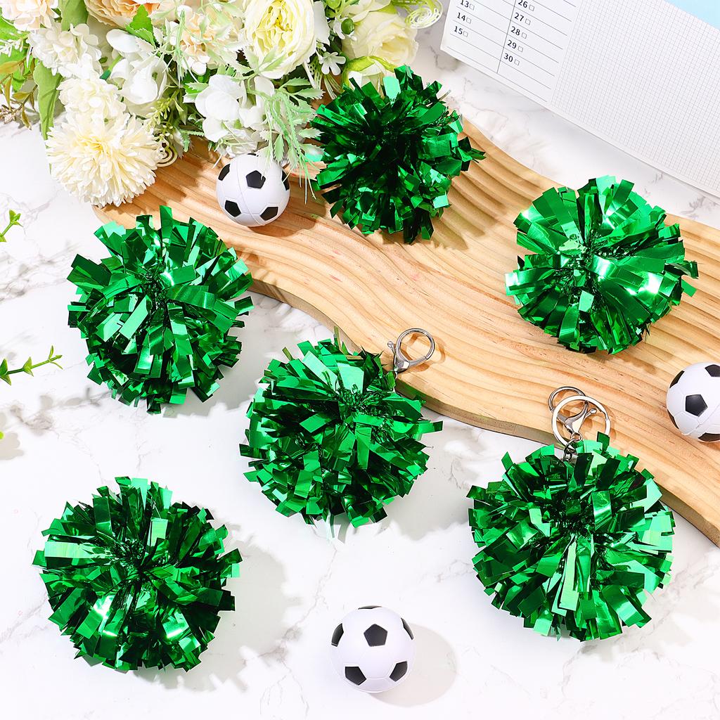 24 Pcs Cheer Pom Pom Keychain Cheerleader Gift Cheering Keyring Camp Team Gift