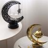 LED Hollowed Moon Star Nightlight Table Lamp Ornament for Eid Mubarak Ramadans Muslims Festivals Party Decoration Gift