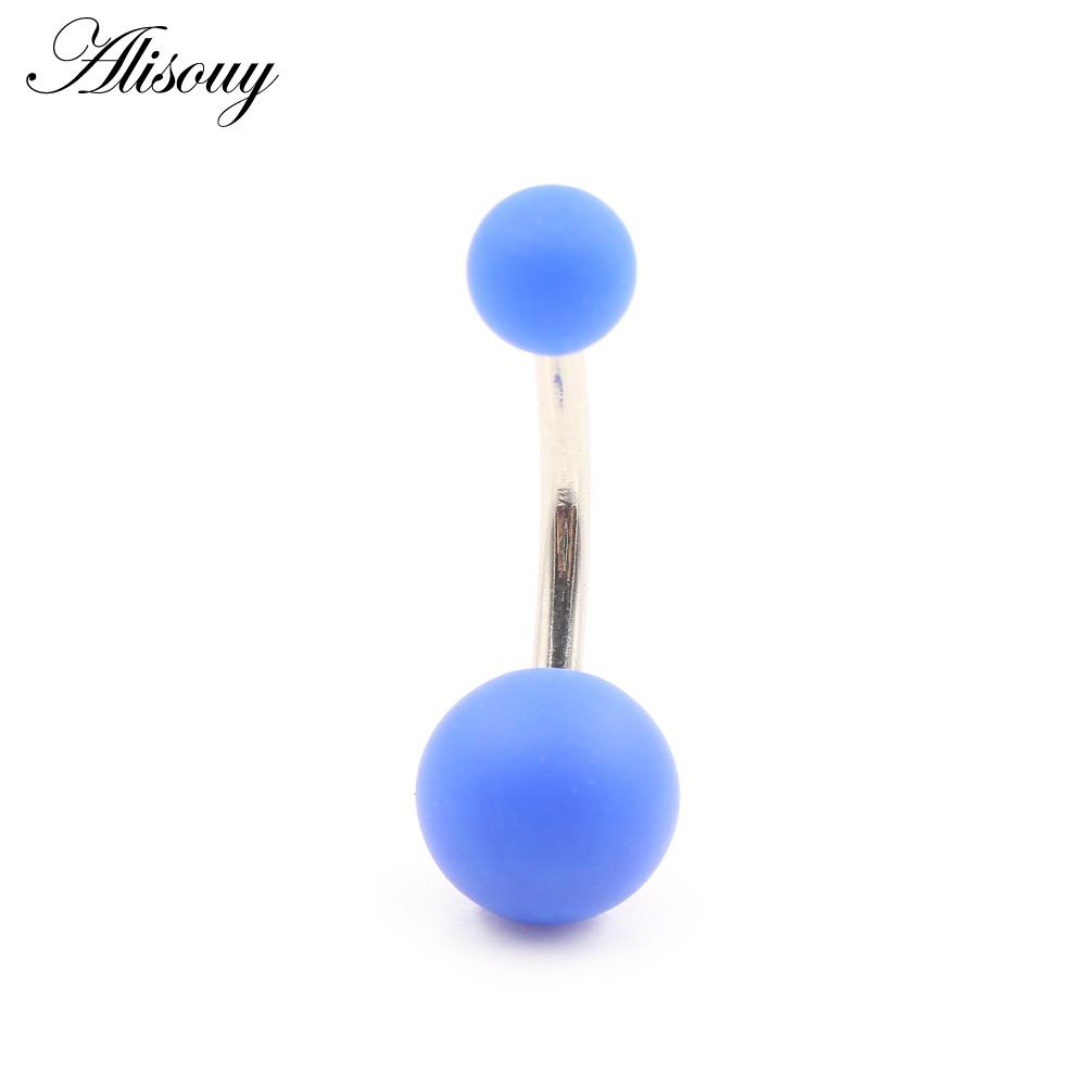 Alisouy 1 buc 14G sexy bomboane colorate cauciuc oțel inoxidabil bară buric inel piercing club de noapte fată femei corp bijuterii